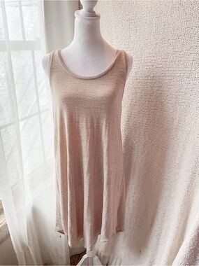 Leith Beige Sleeveless Midi Swing Dress